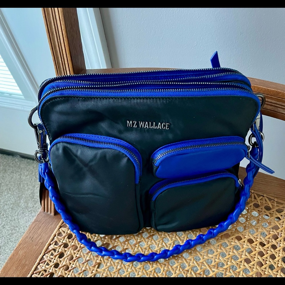 MZ Wallace Black & Blue Madison Crossbody Bag
